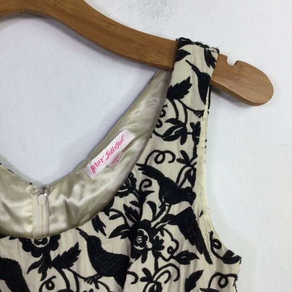 Betsey Johnson Womens Fit & Flare Halter Midi Dress Embroidered Black Bird - Picture 5 of 16